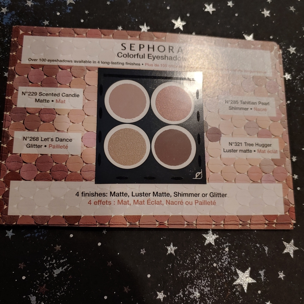 Sephora eyeshadow samples card *read